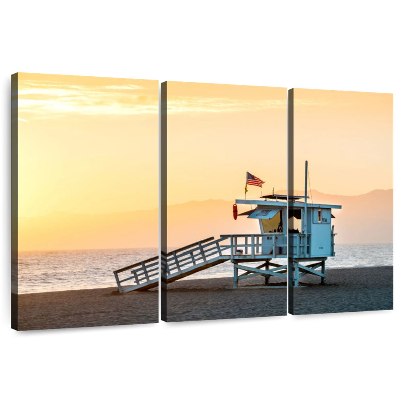 Coucher de soleil spectaculaire sur la plage de Venise Gillard, H 24 po x l 38 po