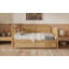 Lit de jour simple en rotin de style traditionnel avec lit gigogne simple pour un espace limité, chambre d'amis, pas de sommier tapissier, noyer antique