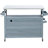 French Country Outdoor Grill Cart: Stainless Steel Top & Wood. Storage . 4 Smooth Lockable Wheels. Grey Blue. Spice Rack Cart With Towel Adjustable Shelves-1636942380