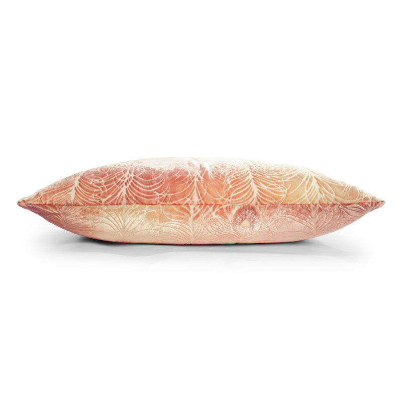 Lumbar Velvet Pillow Cover & Insert, Sunstone, Rectangle 14"H x 20"W