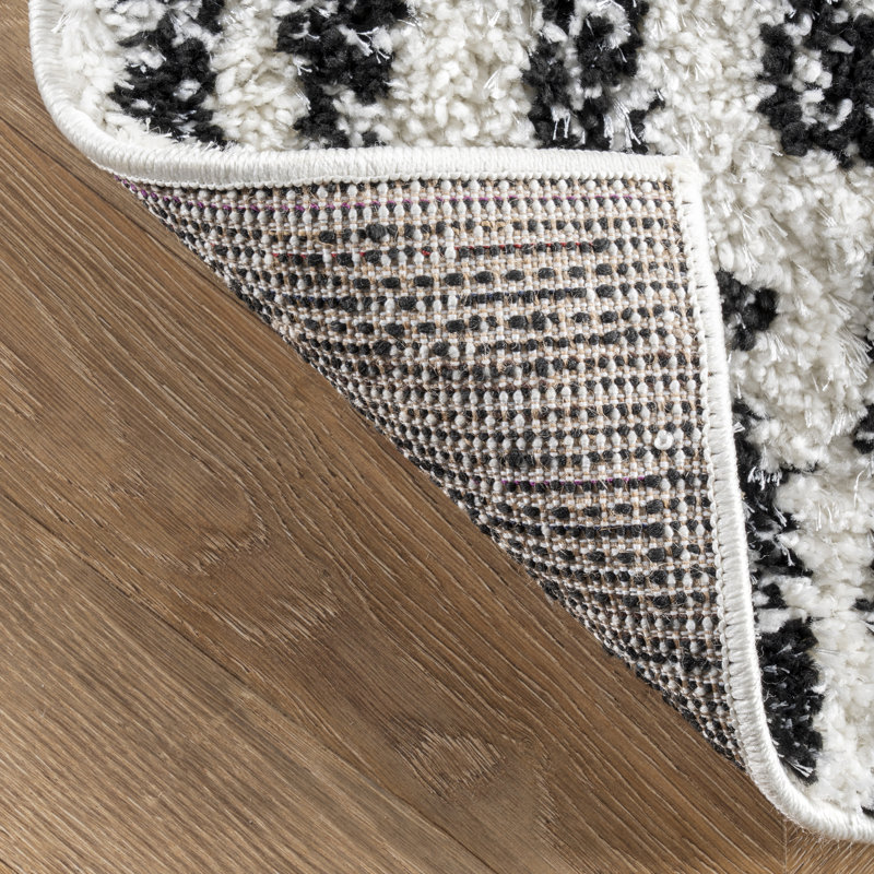 Tapis noir / blanc Ainsleigh, Rectangle 7 pi 10 po x 10 pi