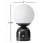 Grande lampe de chevet moderne en marbre et globe givré 15 po Mila-87756008-126420616