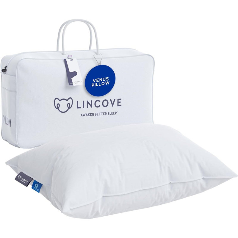 Lincove European Down Venus Pillow - German Down, 600 Fill Power - Made in Canada, 5", Standard Pillow: 20" x 26"