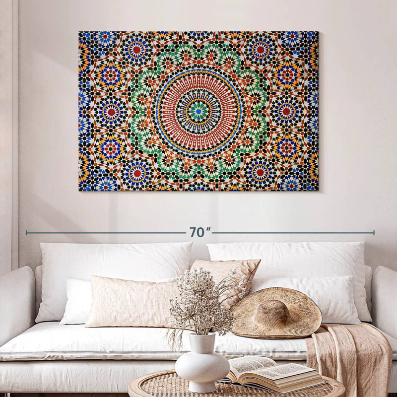 Mosaïque marocaine traditionnelle Kerner, H 32 po x l 48 po