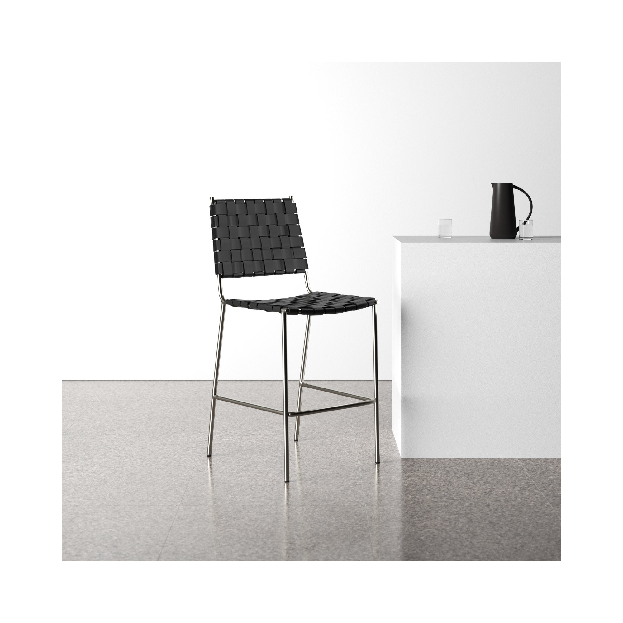 Ryland 26" Counter Stool, Sliver, Black