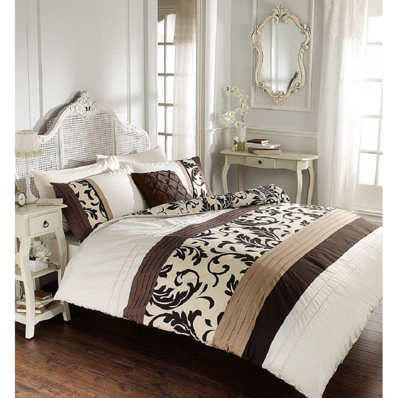 Cotton Blend Floral Duvet Cover Set with Pillowcases, Double Duvet Cover + 2 Standard Pillowcases, Teal