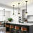 (Set Of 2)1-Light 5.1"W Modern Industrial Glass Pendant Light for Kitchen Island, Over Sink-126187655
