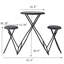 Table d'appoint avec deux sièges 57,5 x 23,6 x 39,8 po noirs