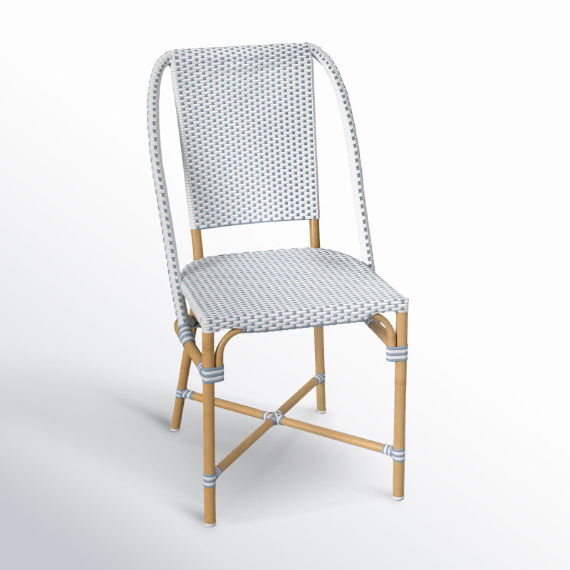 Ensemble repas pour terrasse 2 personnes Ellie, Bleu / blanc, Bleu / blanc