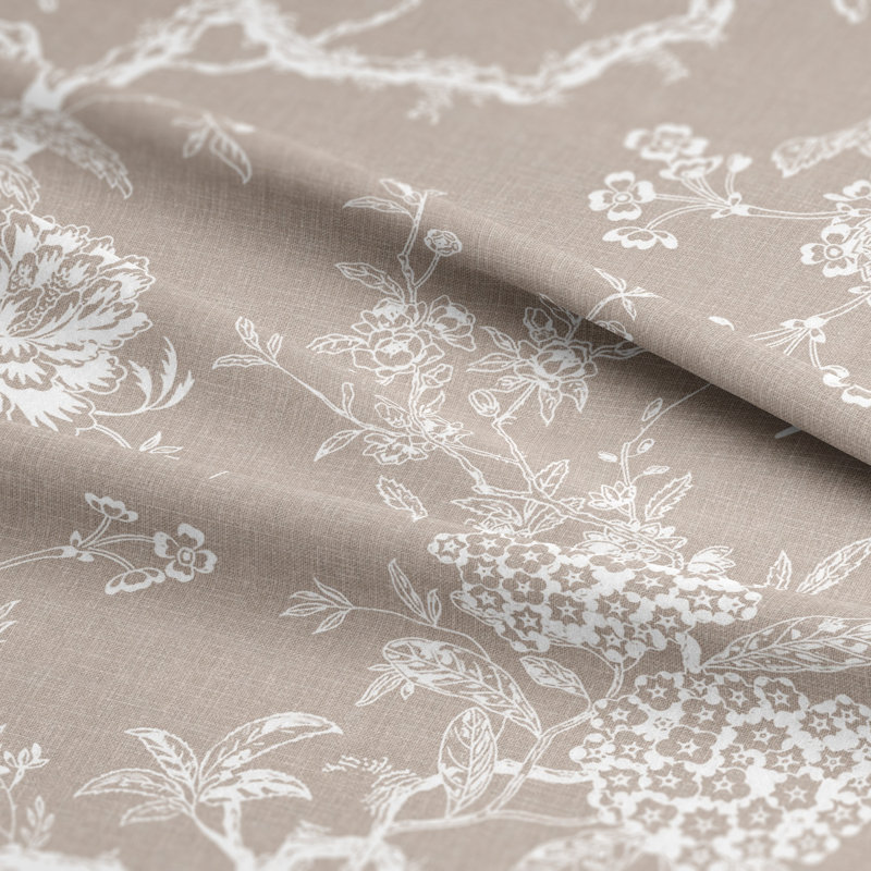 Elwood Natural Cotton Pinch Pleat Drapery Panel Set of 2, 20" W x 132" L