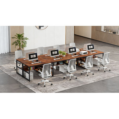 Bureau de luxe industriel 78,7 po avec structure en métal robuste, solution de rangement de qualité supérieure