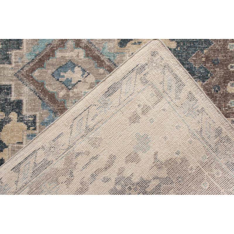 Distressed Homage Hand Knotted Wool Geometric Area Rug, Rectangle 15' x 24'
