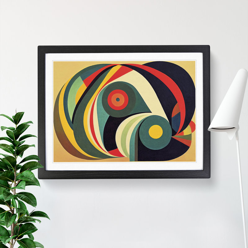 Prime Modern Abstract Art - Single Picture Frame Print, 46cm H x 64cm W x 2cm D, Black Framed