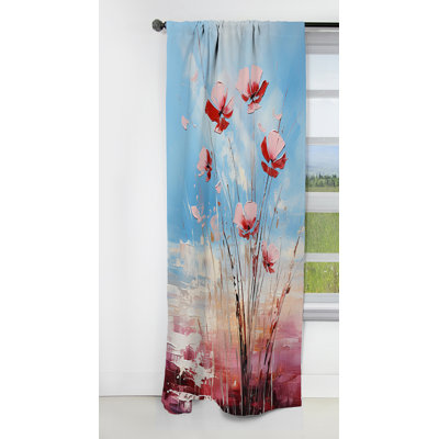 Fernanda - Poppies Curtain - Blackout Floral Curtain - 1 Panels