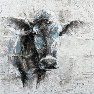 Vache mystérieuse - peinture sur toile tendue
