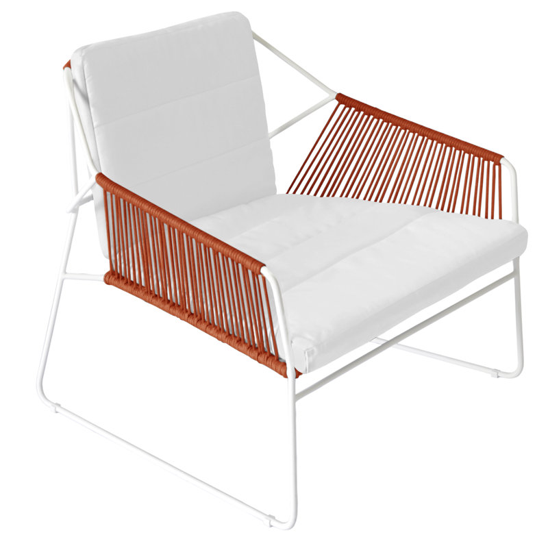 Sandur Outdoor Lounge Chair , Sunbrella® Cushions Included, Canvas Natural Sunbrella Canvas, Taupe Rope/Anthracite
