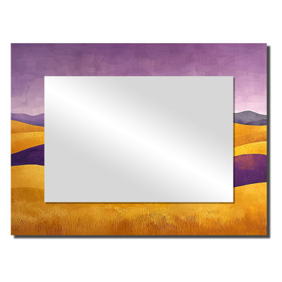 Countryside Golden Hills At Twilight I - décoration murale miroir de paysages - imprimée sur métal