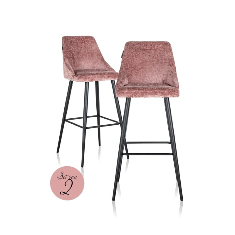 Brooke Stool, Bar Stool (31" Seat Height), Pink
