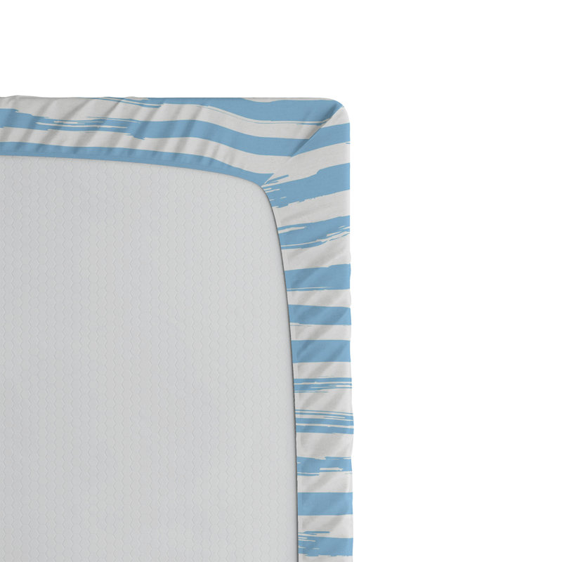 Drap-housse orange Ambesonne, Bleu pâle / blanc rayé, Drap-housse de taille très grand