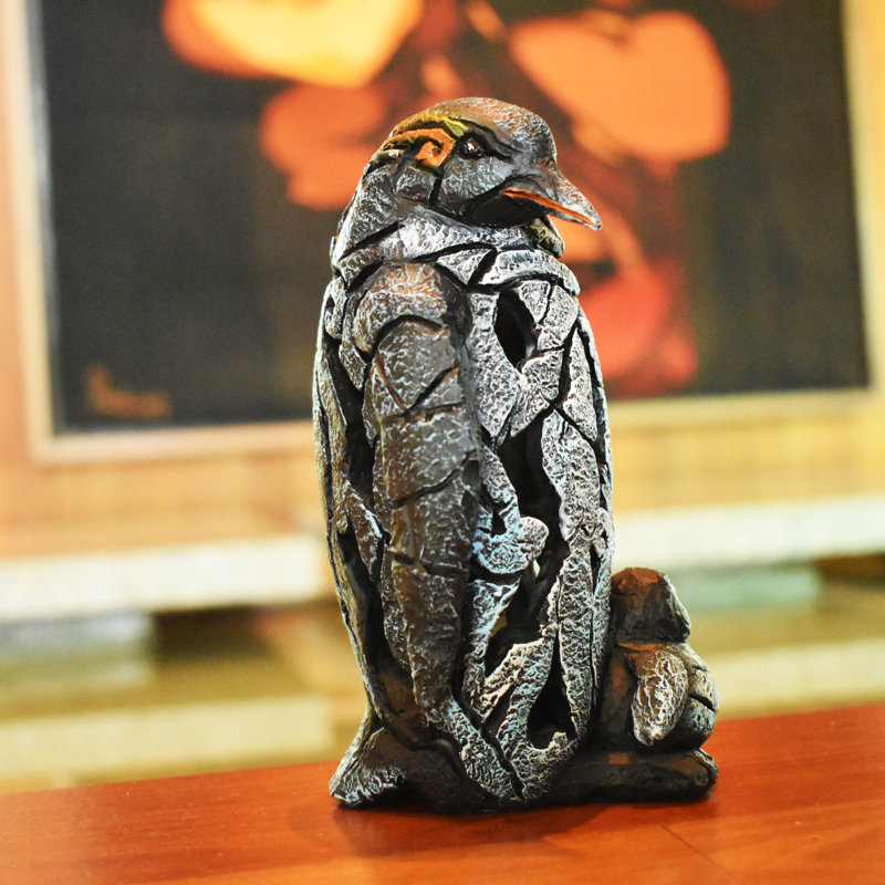 Adam & Friends Home Decor Resin Wilderness Statue Sculpture | 1-Piece | Penguin Mother & Baby
