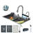 Kitchen Sink Large Single Slot Integrated Digital Display Faucet Set Cup Washer