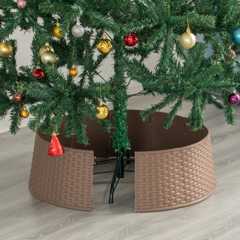 Large Brown Plastic Basket Weave Tree Skirt