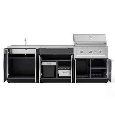 Ensemble d'armoires en aluminium pour l'extérieur Barbecue au propane liquide