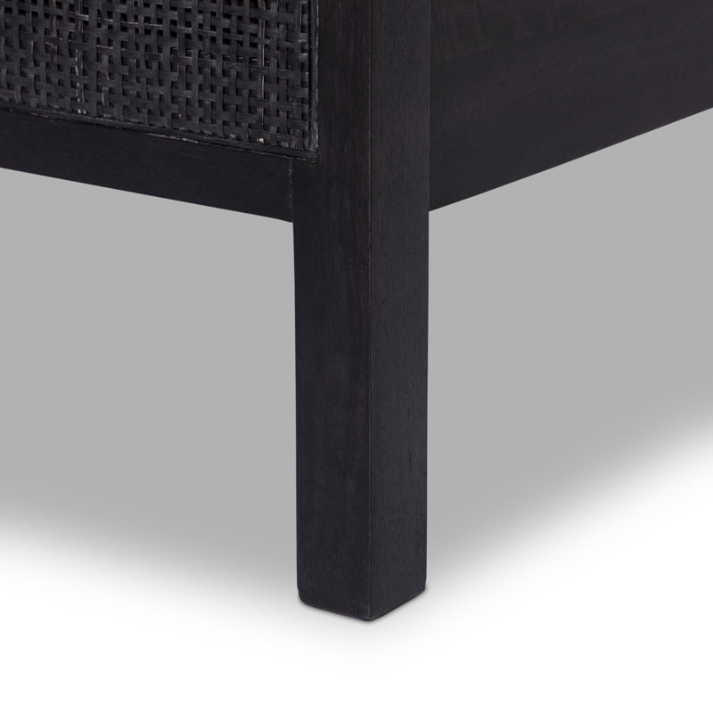 Sydney Bed, Twin, Black Wash W/ Black Cane