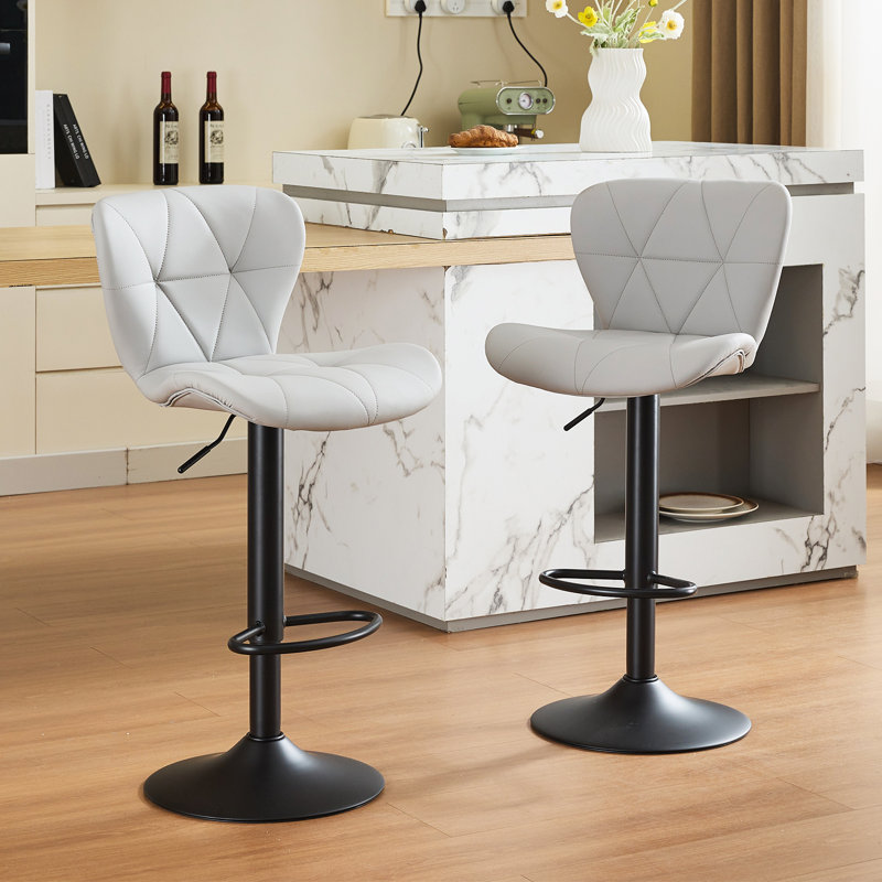Tabourets de bar pivotants à hauteur réglable avec structure en métal , Gris