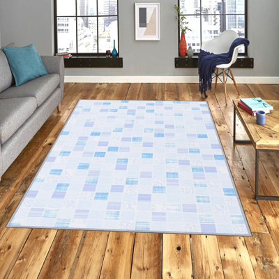 Premium Woven Area Rug, 5.2 x 7.5 Feet, 100% Polyester, 0.3 Inch Pile Height | Antibacterial, Non-Slip PVC Felt Dot Underside | Machine Washable, 3D Digital Print, Ideal for Living Room & Bedroom Decor