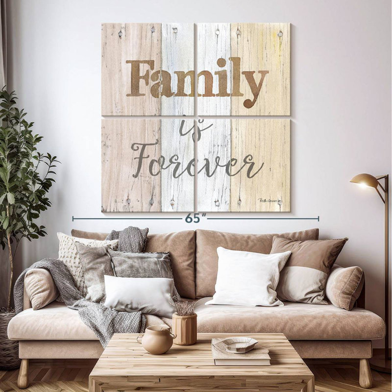 Plaque murale Kema Farmhouse Family Forever, H 50 po x l 50 po