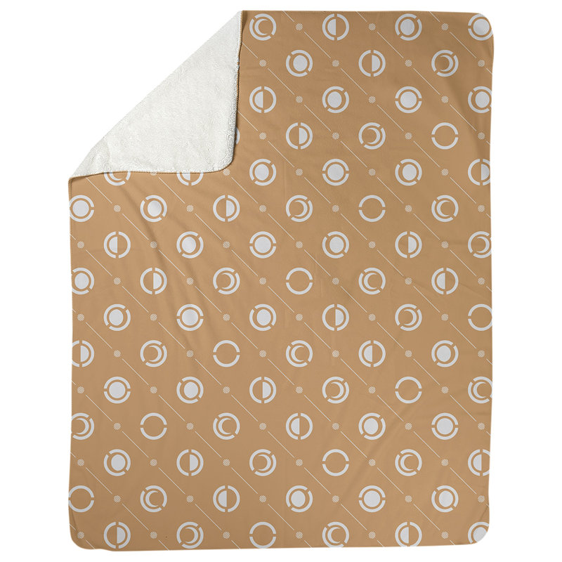 Couverture polaire moon phases, l 50 po x L 60 po, Orange et gris