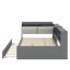 Lit plateforme double avec tablettes, lit gigogne et tête de lit-925522409