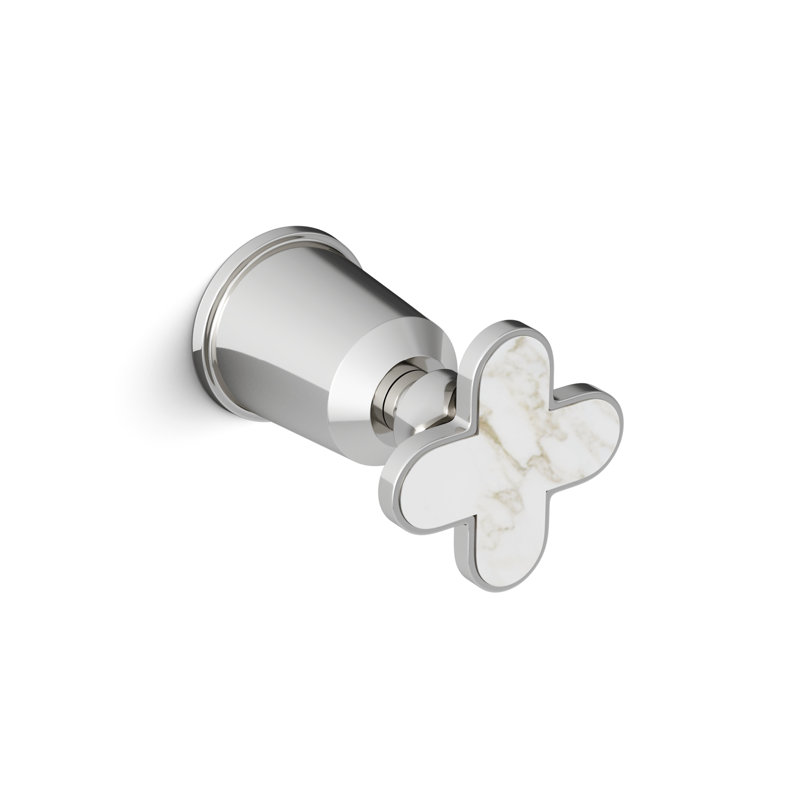 Twenties Single Cut-Off Tap, Wall Mounted, Rough-in Box 3/4 Hot, Polished Nickel