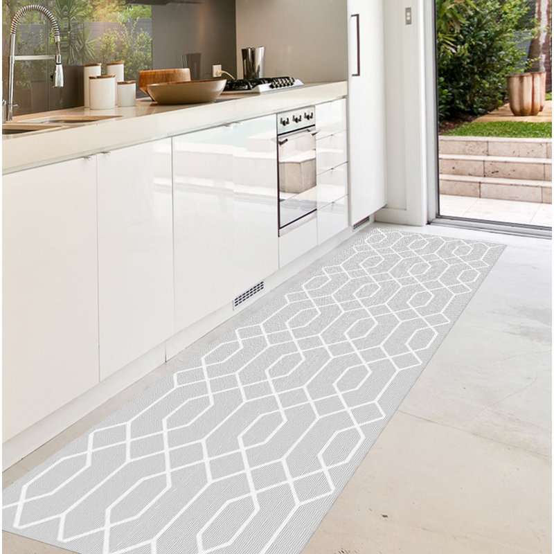 Rosalyn Geometric Kitchen Mat, Runner 66 x 250cm