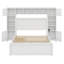 Lit double en bois avec tablettes et prises de courant polyvalentes-375402636
