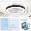 Ventilateur de plafond 19 po avec lumières DEL et plafonnier encastré à 8 pales avec télécommande-2146816276