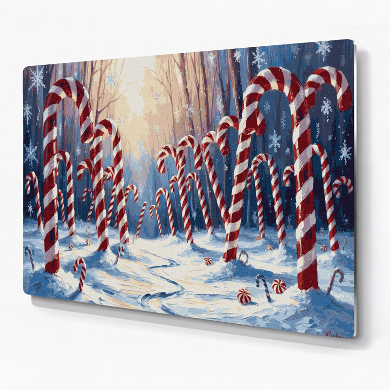 Art mural gris de Noël en forme de forêt de canne à sucre, H 11 po x l 14 po