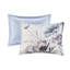 Édredon 8 pièces en coton imprimé - bleu pour grand lit, chic chic avec détails floraux, rembourrage, comprend 1 édredon, 2 taies décoratives européennes, 3 coussins décoratifs, jupe de lit, literie lavable à la machine-127366437-127366434