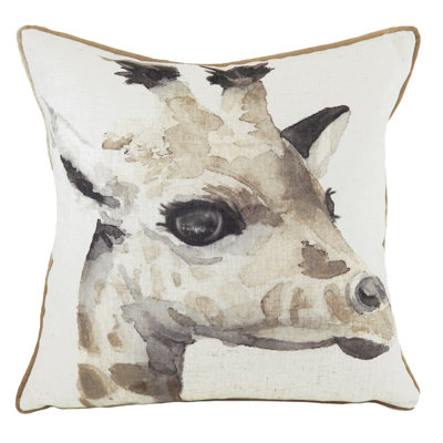 Deherrera Safari Giraffe Square Throw Cushion