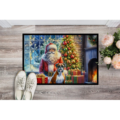 Boxer and Santa Claus Doormat
