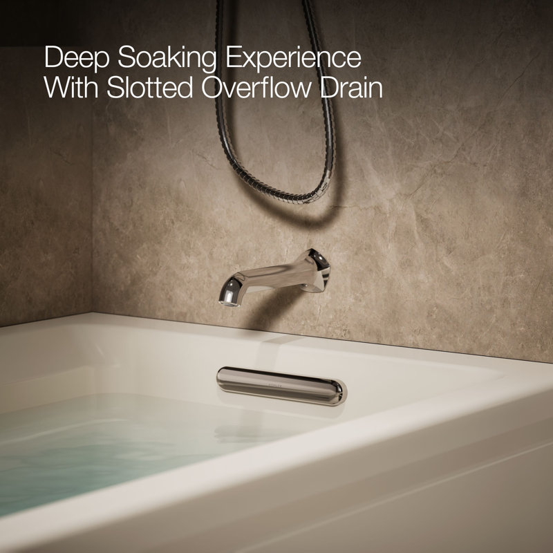 Archer® Alcove 72" x 36" Whirpool Bathtub, Biscuit, Right
