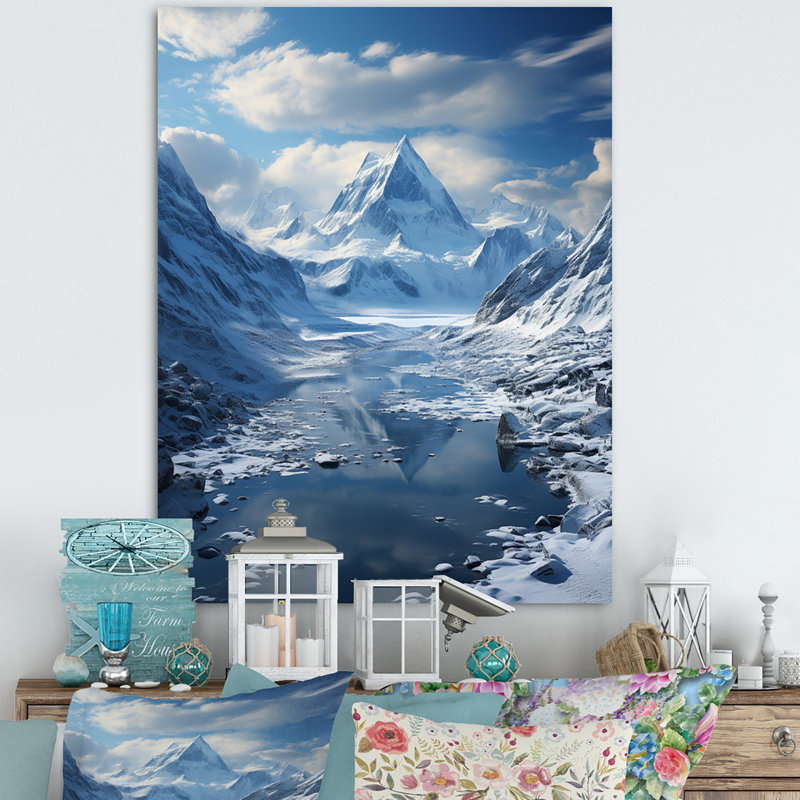 Winter Landscape Frozen Tranquility, reproduction d'art sur toile, Toile tendue, H 32 po x l 16 po x P 1 po