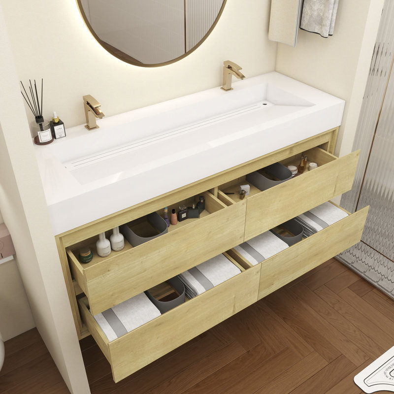 Base de meuble-lavabo Victoria seulement, Chêne clair