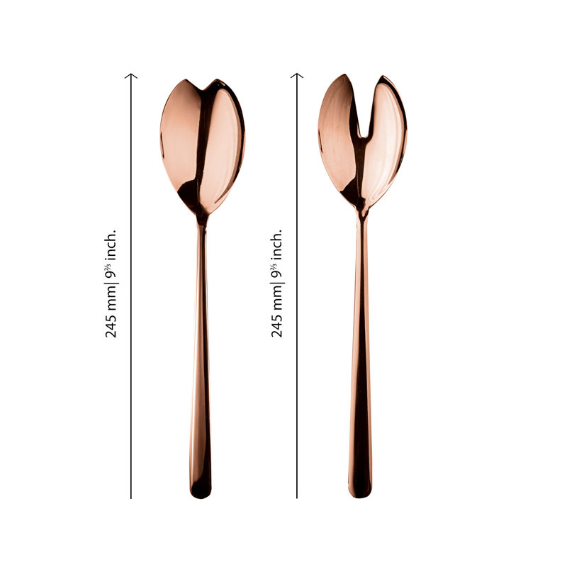 Linea Stainless Steel Salad Servers, Bronze