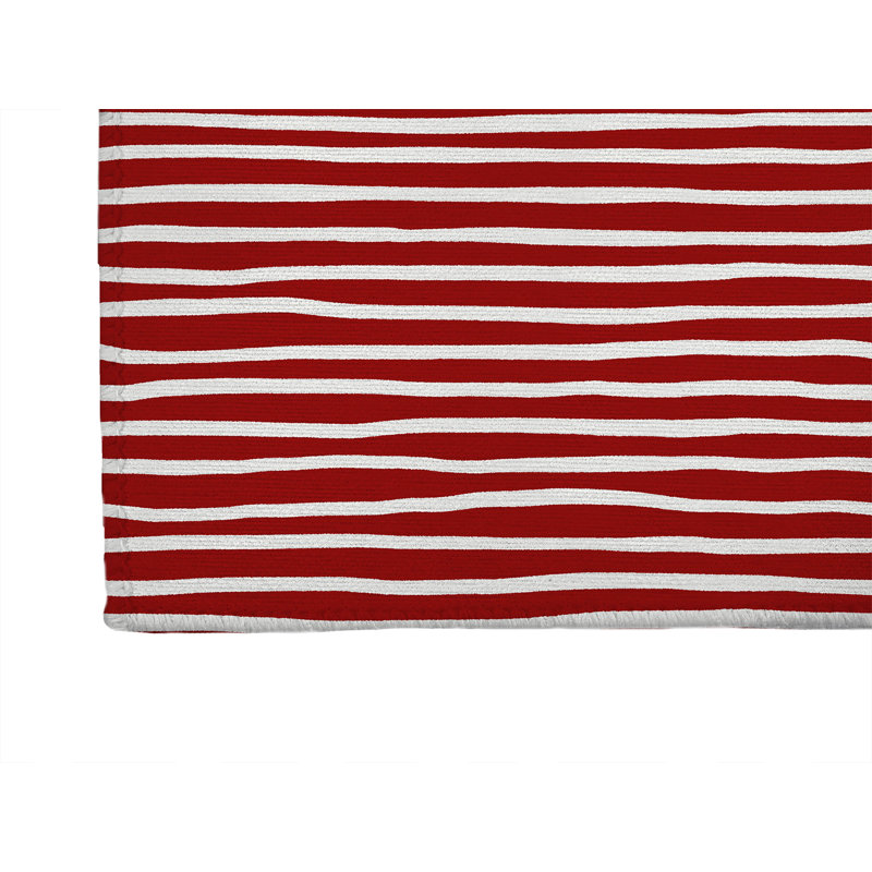 Tapis de cuisine Ribbon Play, Rectangle 3' x 5', Canneberge à rayures rouges