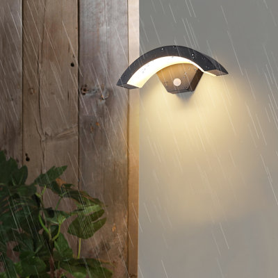 Matte Black Integrated LED Outdoor Bulkhead Light with Dusk to Dawn