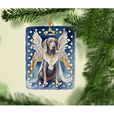 Ornement en porcelaine Weimaraner My Angel