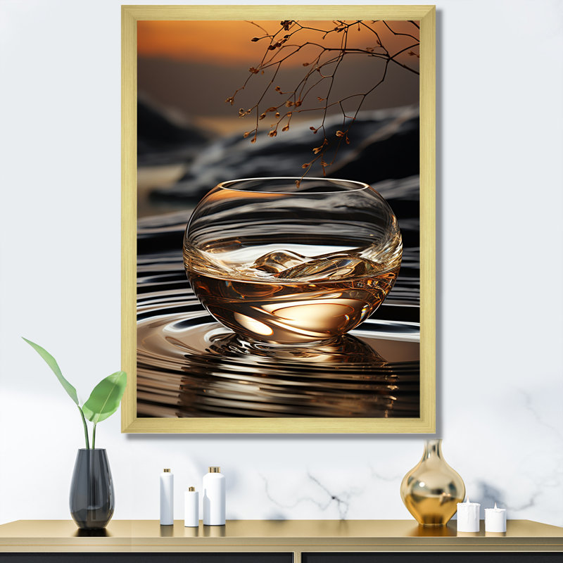 Bronze Brilliance vase Harmony - Abstract Still Lifes, art mural, Cadre doré simple, H 32 po x l 24 po x P 1 po