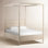 Kirby Rubberwood Canopy Panel Bed, Whitewash, Eastern King